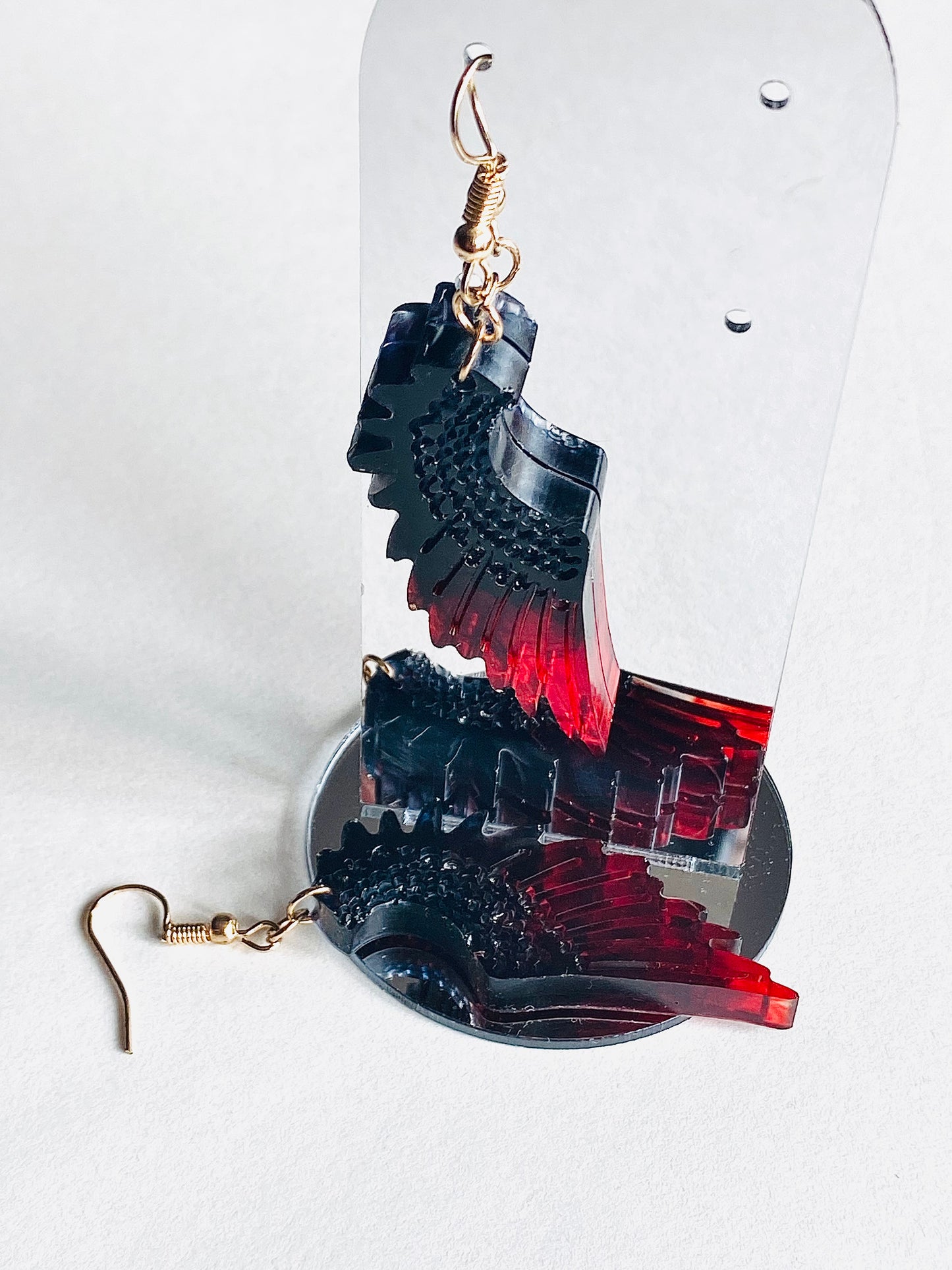 Fallen Angel wing resin earrings